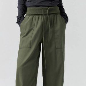 Lewkin Medium Green Wide Fit Cotton Pants